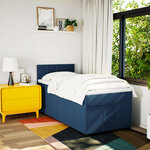 vidaXL Sommier à lattes de lit avec matelas Bleu 90x190 cm Tissu