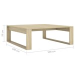 vidaXL Table basse Chêne sonoma 100x100x35 cm Bois d'ingénierie