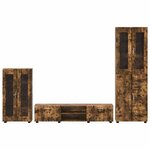 vidaXL Ensemble meuble TV FLORIN Chêne fumé Bois d'ingénierie