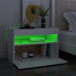 vidaXL Tables de chevet avec lumières LED 2 Pièces blanc 60x35x40 cm