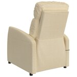 vidaXL Fauteuil inclinable électrique Crème Tissu