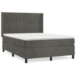 vidaXL Sommier à lattes de lit et matelas Gris foncé 140x200cm Velours
