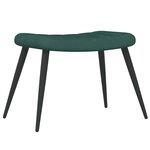 vidaXL Chaise de relaxation avec tabouret Vert foncé Velours