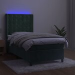 vidaXL Sommier à lattes de lit matelas et LED Vert foncé 100x200 cm