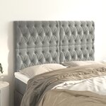 vidaXL Têtes de lit 4 Pièces Gris clair 80x7x78/88 cm Velours