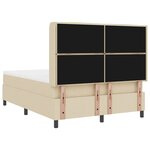 vidaXL Lit à ressorts avec matelas Crème 160 x 200 cm tissu