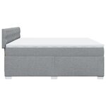 vidaXL Sommier à lattes de lit avec matelas Gris clair 200x200cm Tissu
