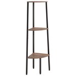 vidaXL Étagère d'angle 3 niveaux Marron foncé et noir 45 5x31 5x120 cm