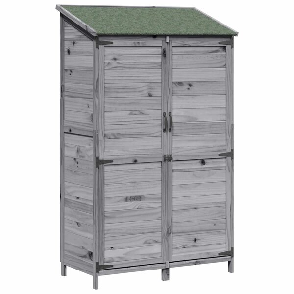 vidaXL Abri de jardin Gris 106 5 x 56 x 176 cm Bois de Sapin Massif