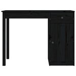 vidaXL Bureau Noir 100x50x75 cm Bois massif de pin