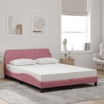 vidaXL Lit avec matelas Dover rose 120x200 cm velours