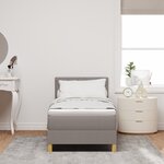 vidaXL Lit à ressorts avec matelas et LED taupe 80x200 cm en tissu