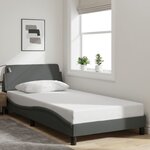vidaXL Cadre de lit Dover gris foncé 100x203 cm tissu