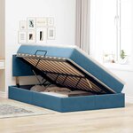 vidaXL Lit de Rangement avec matelas Bleu foncé 120 x 200 cm Velours