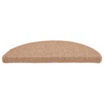 vidaXL Tapis d'escalier 15 pièces 65 x 21 x 4 cm Marron clair Demi-rond Grand