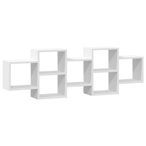 vidaXL Étagère murale blanc 129x18x42 cm bois d'ingénierie