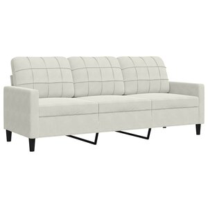 vidaXL Canapé à 3 places Crème 180 cm Velours