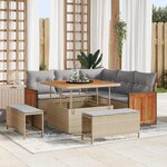 vidaXL Ensemble de canapé de jardin 8 Pièces Beige  gris clair
