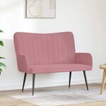 vidaXL Sofa 2 places Rose 115 x 61 x 87 cm Velours