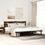 vidaXL Cadre de lit en métal sans matelas chêne fumé 183x213 cm