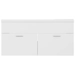 vidaXL Armoire d'évier avec lavabo intégré Blanc Aggloméré