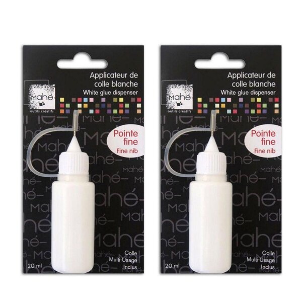 2 tubes de colle blanche pointe fine - 20 ml