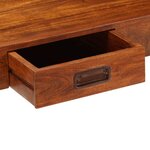 Bureau table meuble travail informatique bois d'acacia et finition en sesham 110 cm 0502092