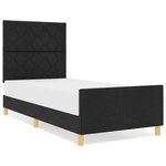 vidaXL Cadre de lit Noir 90x200 cm en tissu