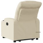 vidaXL Fauteuil inclinable de massage Crème Tissu