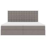 vidaXL Lit de rangement LED avec matelas Taupe 200 x 200 cm Tissu