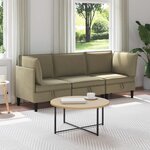 vidaXL Ensemble de meubles pour le salon 3 pc Kaki Tissu