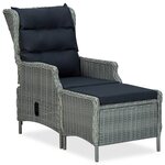 vidaXL Mobilier dîner jardin 7 Pièces coussins Résine tressée Gris clair