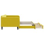 vidaXL Lit de jour avec gigogne et tiroirs jaune 100x200 cm velours