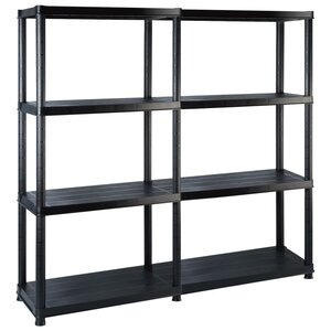vidaXL Étagère de rangement à 4 niveaux Noir 122x30 5x130 cm Plastique