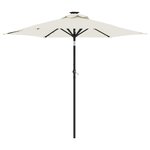 vidaXL Parasol de jardin avec LED et mât en acier blanc 225x225x212 cm