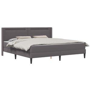 vidaXL Cadre de lit avec matelas Gris 200 x 200 cm Simili cuir