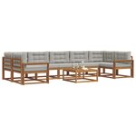 vidaXL Ensemble de canapés d'extérieur 8 Pièces Gris Naturel et Clair