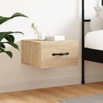 vidaXL Table de chevet murale chêne sonoma 35x35x20 cm