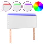 vidaXL Tête de lit à LED Blanc 90x5x78/88 cm Similicuir