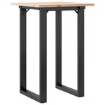 vidaXL Table à manger cadre en O 50x50x75 cm bois de pin massif acier
