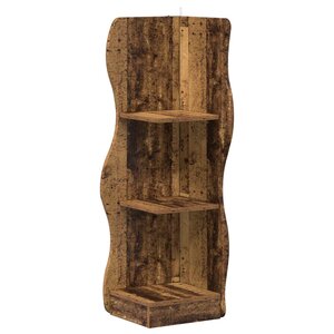 vidaXL Étagère d'angle Bois ancien 34 x 33 x 102 cm Bois d'ingénierie