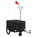 vidaXL Remorque de vélo noir 30 kg fer