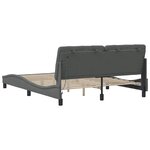 vidaXL Cadre de lit avec LED sans matelas gris foncé 160x200 cm tissu