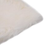 vidaXL Coussins de chaise lot de 2 Blanc Peau de mouton véritable