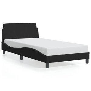 vidaXL Cadre de lit Dover noir 100x200 cm velours