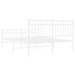 vidaXL Cadre de lit métal sans matelas et pied de lit blanc 135x190 cm