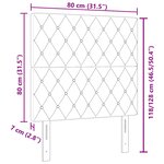 vidaXL Tête de Lit LED Bleue Foncée 80 cm en Velours