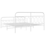 vidaXL Cadre de lit métal sans matelas et pied de lit blanc 183x213 cm
