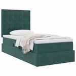vidaXL Lit avec rangement et matelas Vert foncé 90 x 200 cm Velours