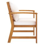 vidaXL Chaises de jardin 2 Pièces avec coussin crème Bois d'acacia massif